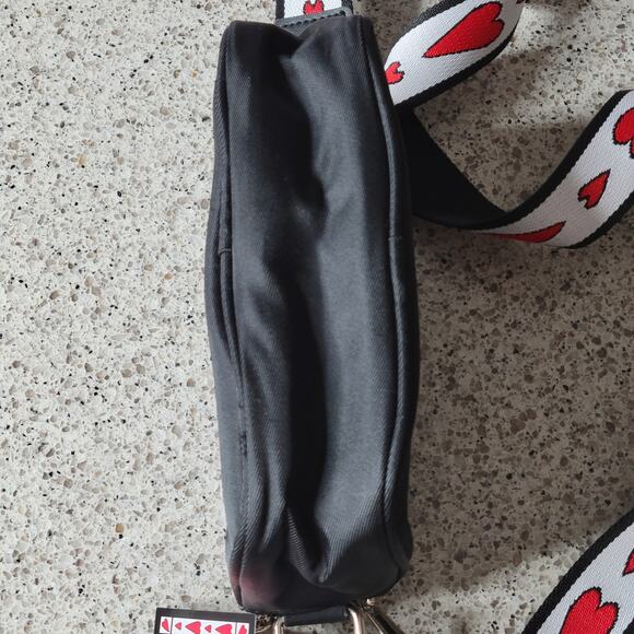 NWT Brighton LOVE Essentials Black Red Heart Dual Zip Nylon Crossbody Bag Purse - Picture 7 of 12